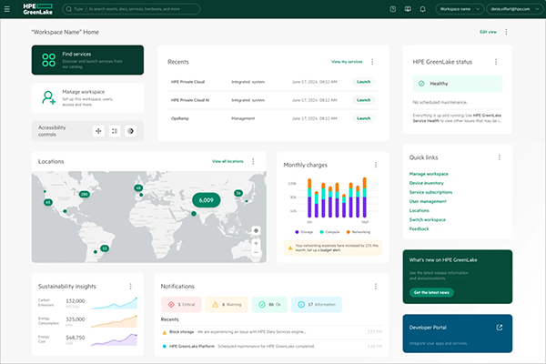 HPE GreenLake cloud experience